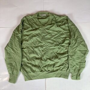 Donald Ross Mens Sweater Long Sleeve Sz L Large Comfort V Neck Pullover Solid